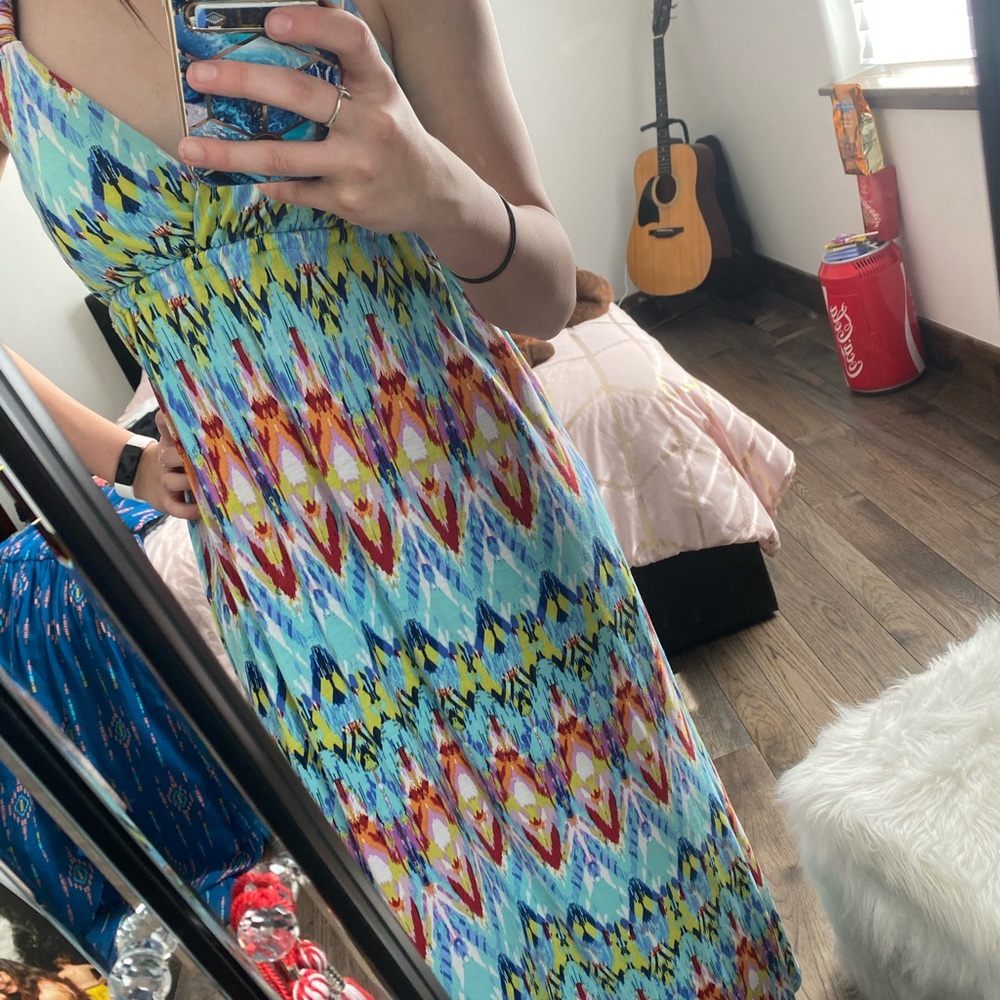 Pink Rose Multi-Colored Maxi Dress